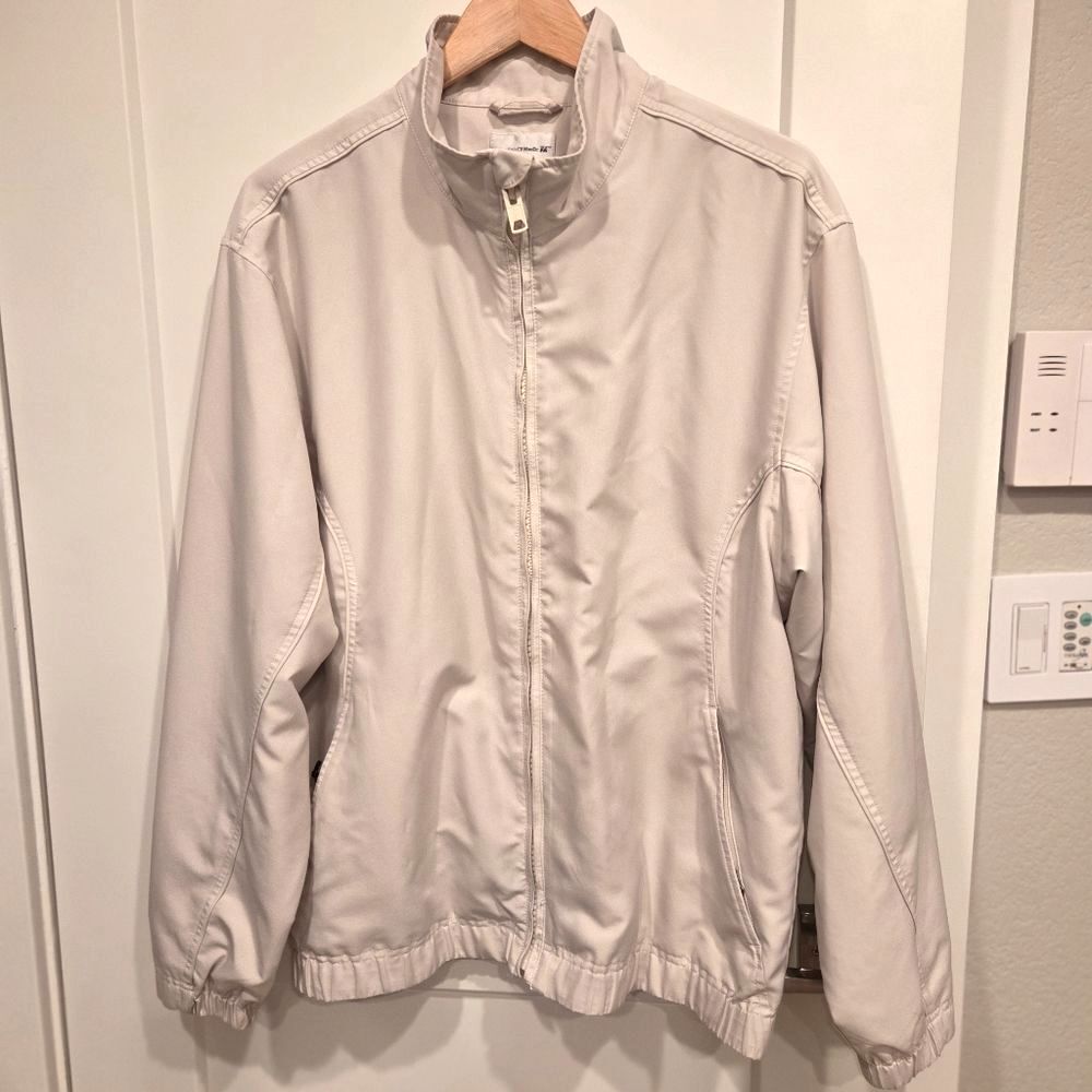 Cutter & Buck Men's CB WindTec Golf Full Zip Lightweight Jacket Beige 3XL